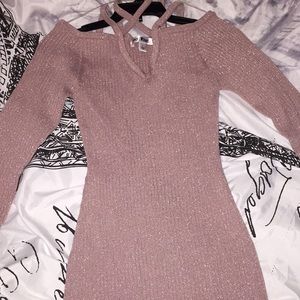 Blush Glitter Sweat Dress